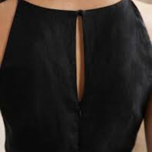 Boden Halterneck Linen Midi Dress, Black Size 14 - New, no tags - Picture 6 of 9